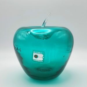 Blenko Teal Glass Art Sculpture